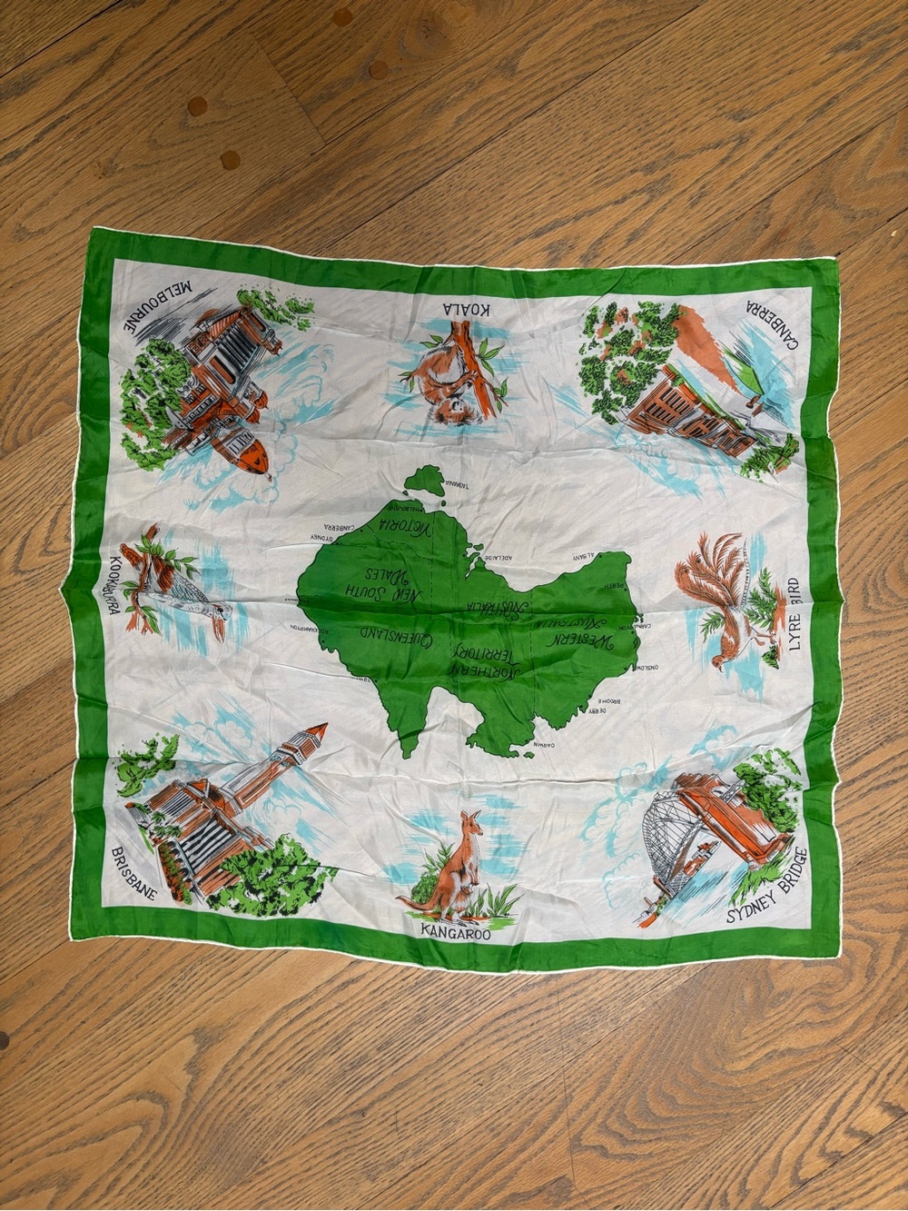 Vintage Australia tourist scarf